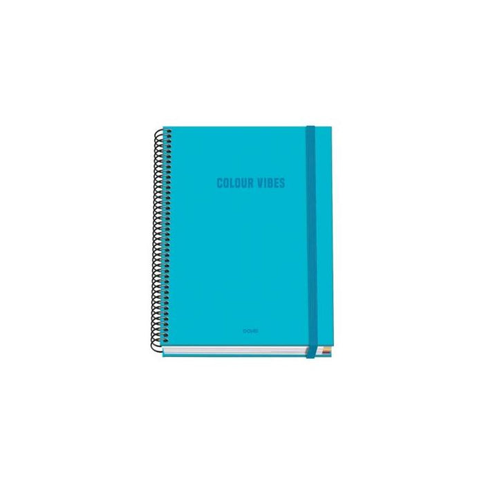 Dohe Colour Vives Cuaderno Espiral A5 100 Hojas Cuadricula 5mm - Tapa Dura Impresa A Todo Color Y Plastificada En