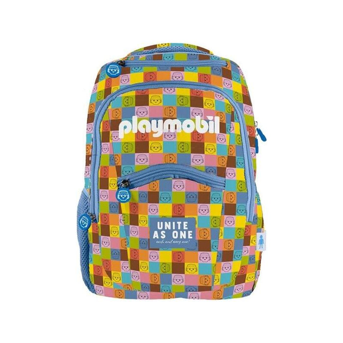 Dohe Playmobil Unite As One Mochila Escolar - Compartimento Principal Con Bolsillo Acolchado - Bolsillos Laterales Para