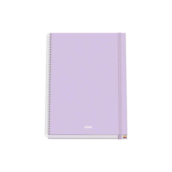 Dohe Serenity Cuaderno Espiral A4 100 Hojas Microperforadas Cuadricula 5mm - Tapa Dura Carton Forrado - Cierre De Goma