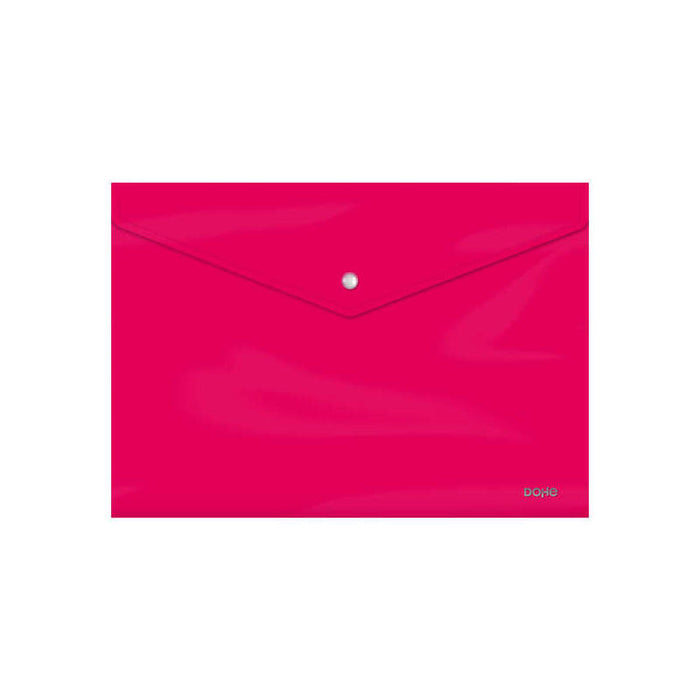 Dohe Sobre Portadocumentos Folio - Cierre De Broche - Polipropileno Cristal Opaco 200 Micras - Fucsia