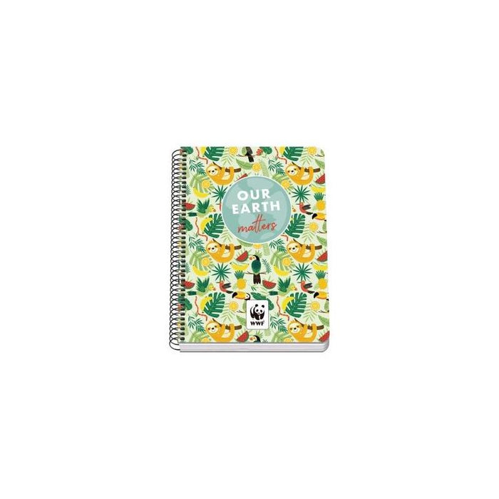 Dohe Wwf Tropic Cuaderno Espiral A5 80 Hojas Cuadricula 4mm Con Margen - Tapa Rigida Impresa A Todo Color Y