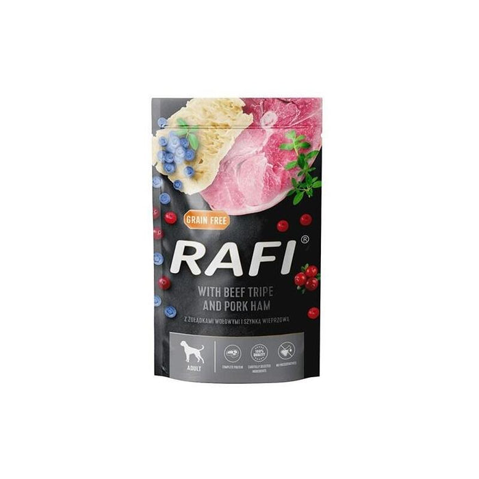 Dolina Noteci Rafi Estómago De Ternera, Jamón, Arándanos - Comida Húmeda Para Perros - 500g