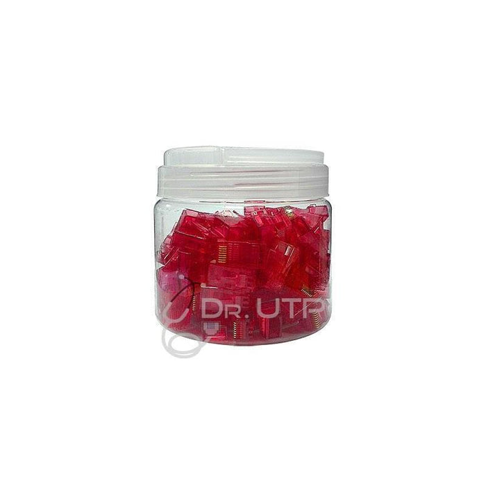 Drutp Rj45-Red Conector Rj45 Cat.5e Color Rojo En Tarro De 100 Unidades