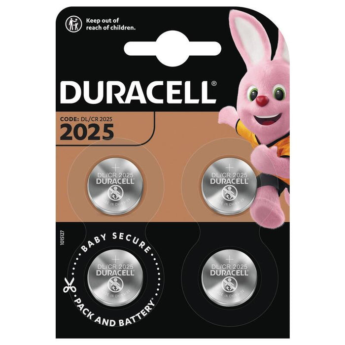 Duracell Pila De Botón Litio Cr2025, 3v Pack 4 Pilas