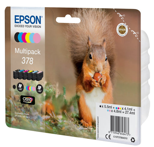 EAN 8715946646473 - Epson Squirrel C13T37884010 cartucho de tinta 1 pieza(s) Original Rendimiento estándar Negro, Cian, Cian  imagen 2