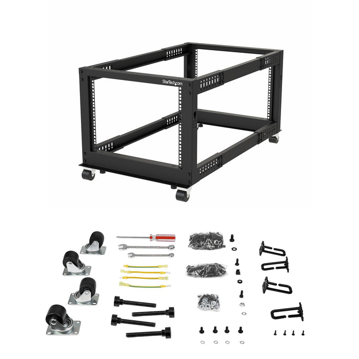 EAN 0065030858502 - StarTech.com 4POSTRACK12U armario rack Rack o bastidor independiente Negro imagen 6