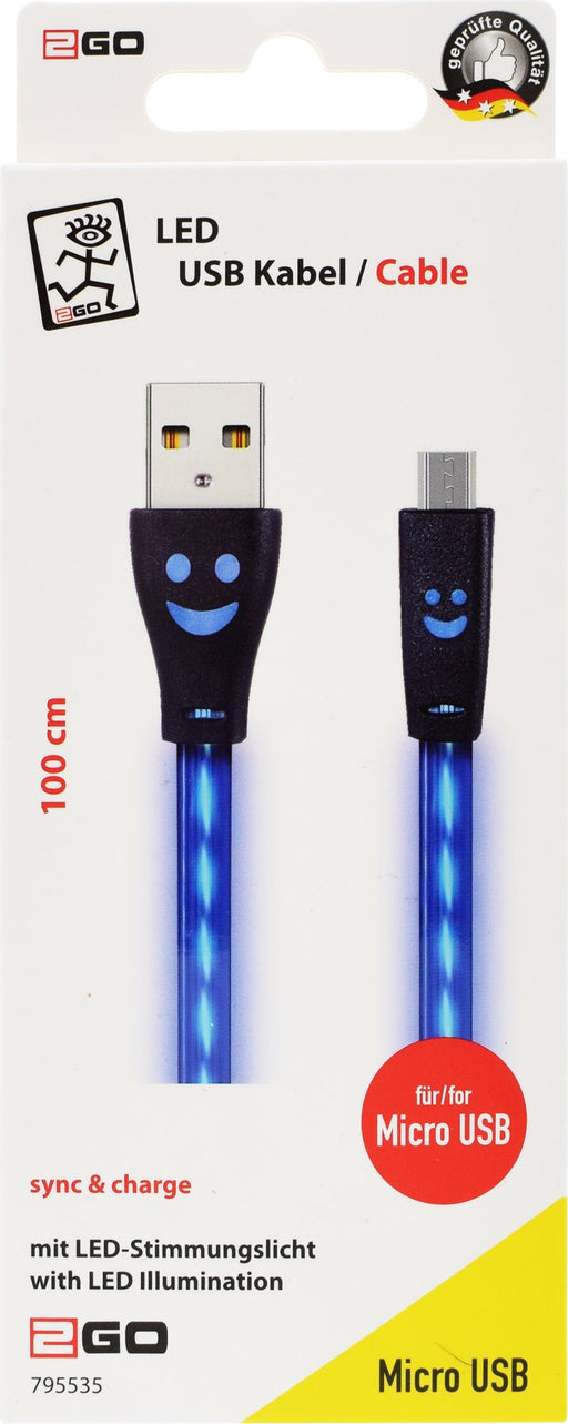 EAN 4010425955355 - 2GO 795535 cable USB 1 m USB B Micro-USB B Azul imagen 2