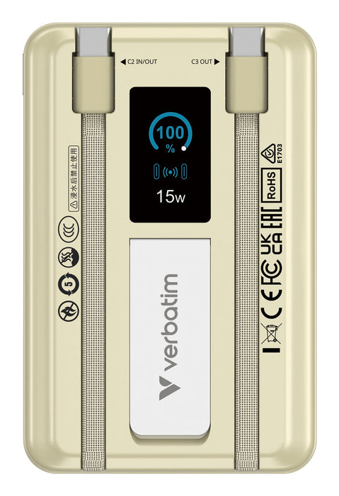 EAN 23942322740 - Verbatim 32274 batería externa Polímero de litio 10000 mAh Cargador inalámbrico Oro imagen 2