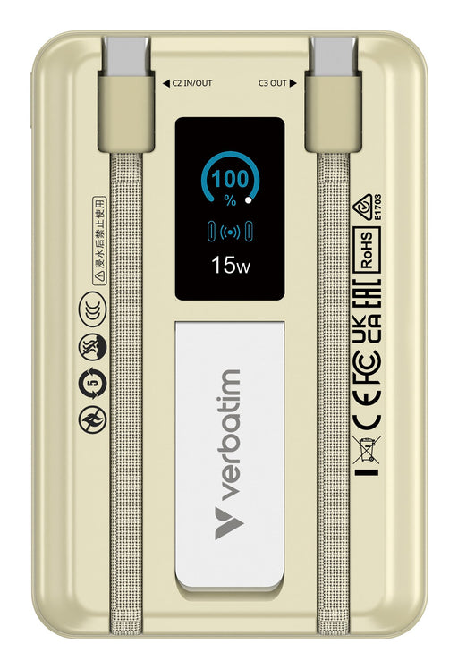 EAN 23942322740 - Verbatim 32274 batería externa Polímero de litio 10000 mAh Cargador inalámbrico Oro imagen 2