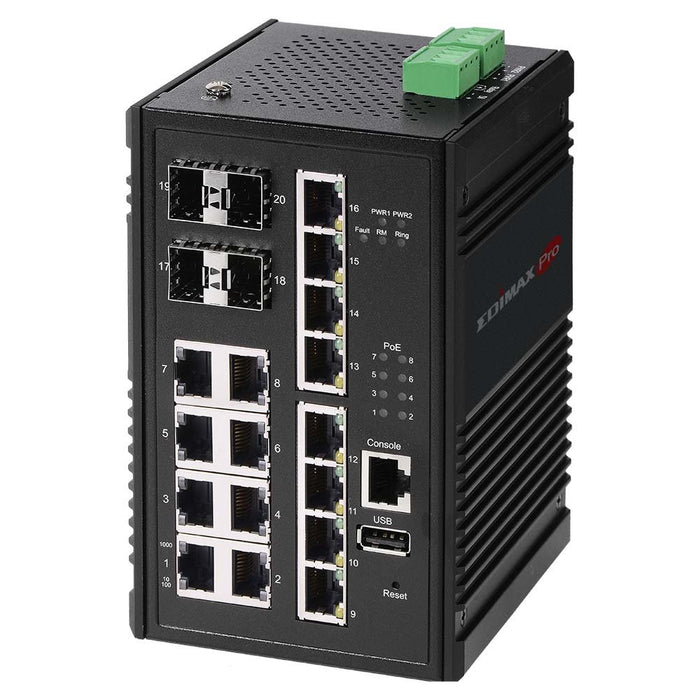EAN 4717964703347 - Edimax IGS-5416P switch Gestionado Gigabit Ethernet (10/100/1000) Energía sobre Ethernet (PoE) Negro imagen 1