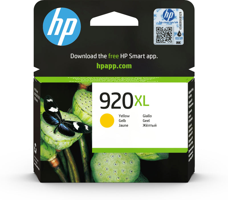 EAN 0884420649427 - HP 920XL High Yield Yellow Original Ink Cartridge cartucho de tinta 1 pieza(s) Alto rendimiento (XL) imagen 1