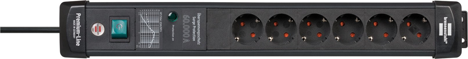 EAN 4007123674800 - Brennenstuhl 1951160402 base múltiple 5 m 6 salidas AC Interior Negro imagen 1