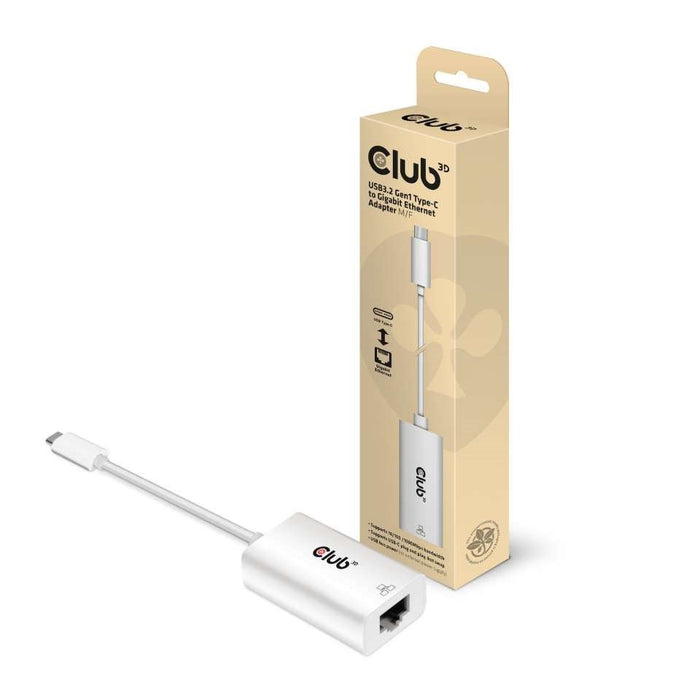EAN 8719214471811 - CLUB3D CAC-1519 cambiador de género para cable USB-C RJ-45 Blanco imagen 1