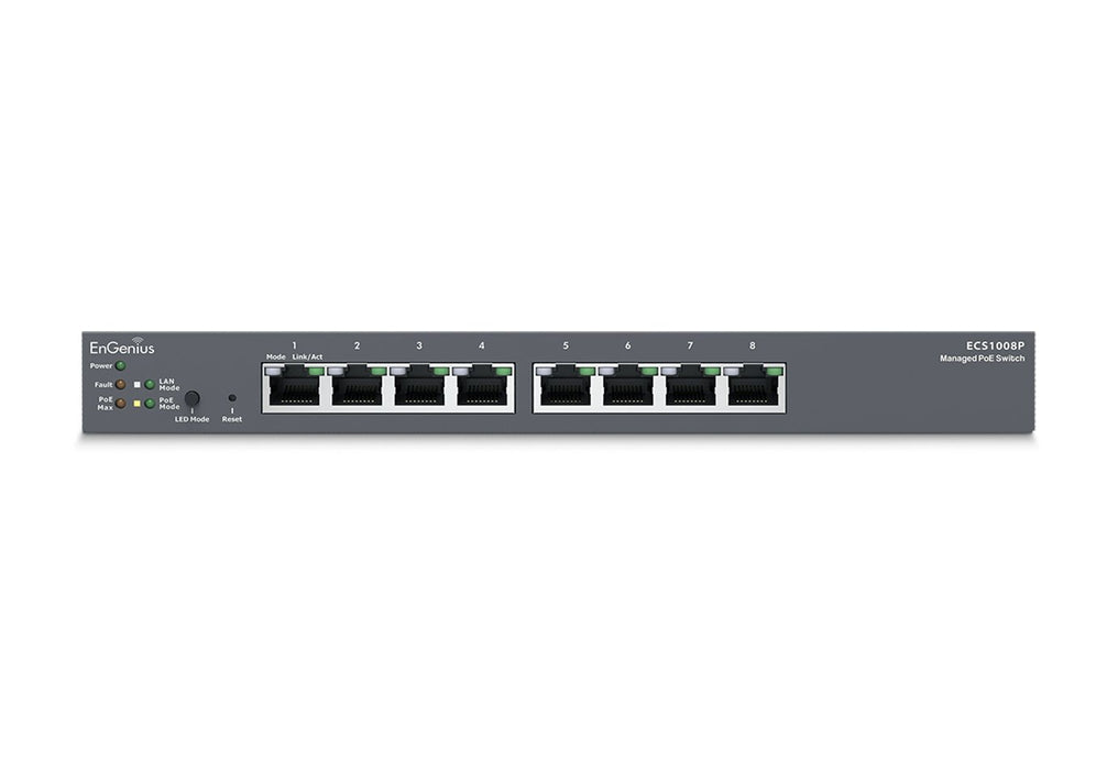 EAN 4713361935039 - EnGenius ECS1008P switch Gestionado L2 Gigabit Ethernet (10/100/1000) Energía sobre Ethernet (PoE) Negro imagen 2