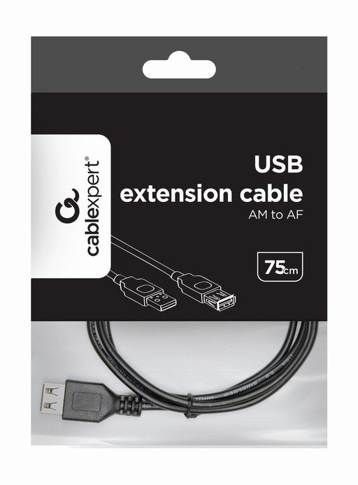 EAN 8716309098816 - Gembird CC-USB2-AMAF-75CM/300-BK cable USB USB 2.0 0,75 m USB A Negro imagen 1
