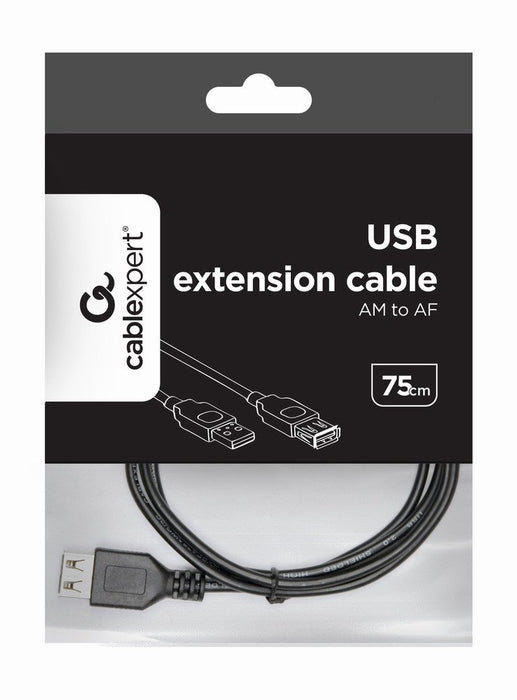 EAN 8716309098816 - Gembird CC-USB2-AMAF-75CM/300-BK cable USB USB 2.0 0,75 m USB A Negro imagen 1