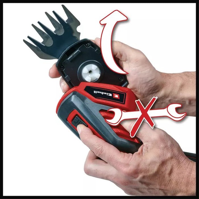 EAN 4006825665161 - Einhell GC-CG 3,6/70 Li tijera de césped inalámbrica 7 cm 3,6 V Ión de litio Aluminio, Negro, Rojo imagen 5