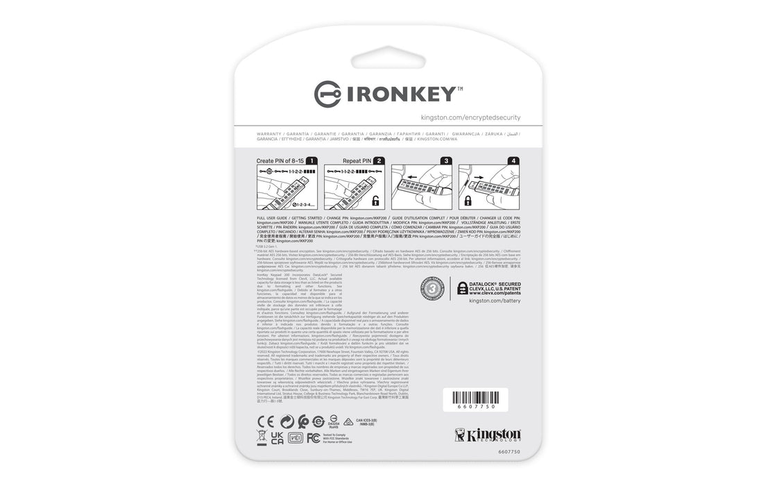 EAN 0740617345476 - Kingston Technology IronKey Keypad 200 unidad flash USB USB tipo A 3.2 Gen 1 (3.1 Gen 1) Azul imagen 4