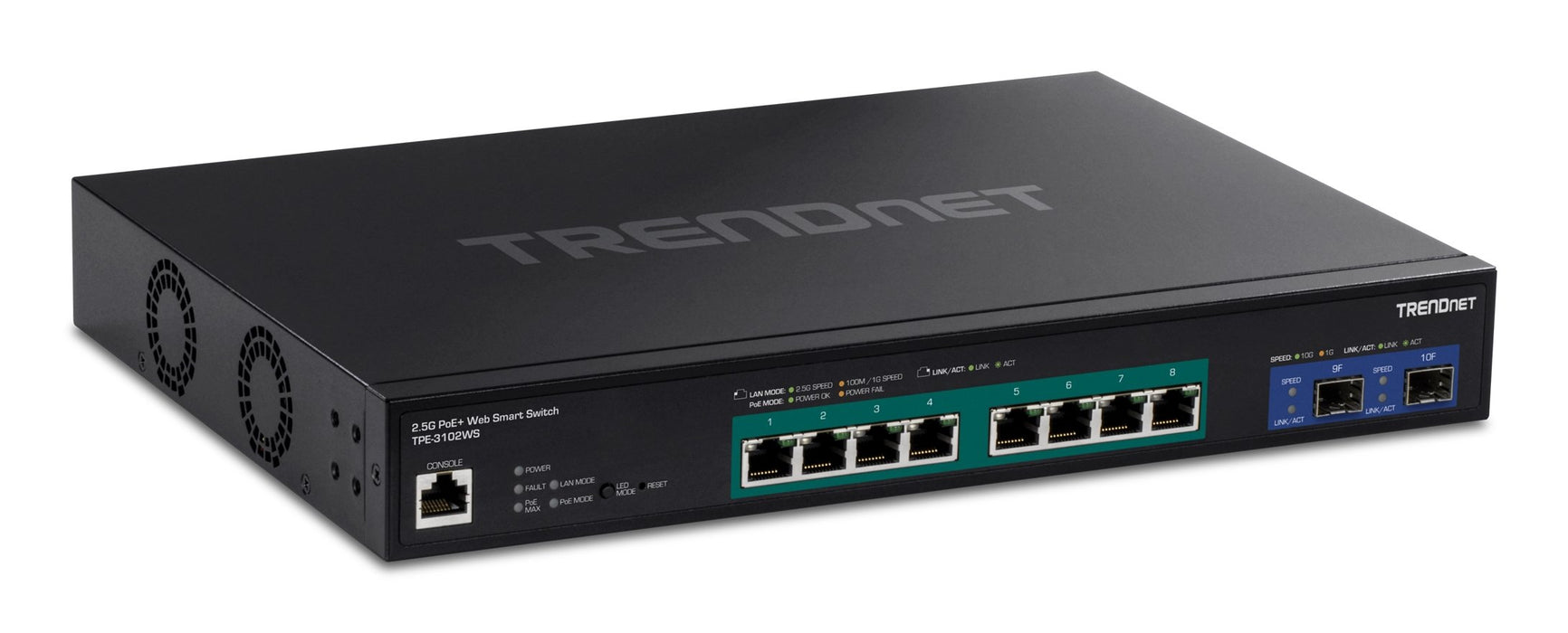 EAN 0710931162448 - Trendnet TPE-3102WS switch Gestionado 2.5G Ethernet (100/1000/2500) Energía sobre Ethernet (PoE) Negro imagen 1
