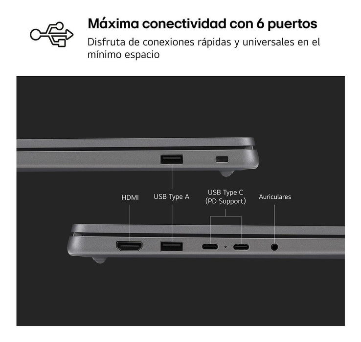 EAN 8806096456668 - LG Gram 15UD50T Intel® Core™ i5 i5-1334U Portátil 38,1 cm (15") Full HD 512 GB SSD Wi-Fi 6 (802.11ax) Fre imagen 7