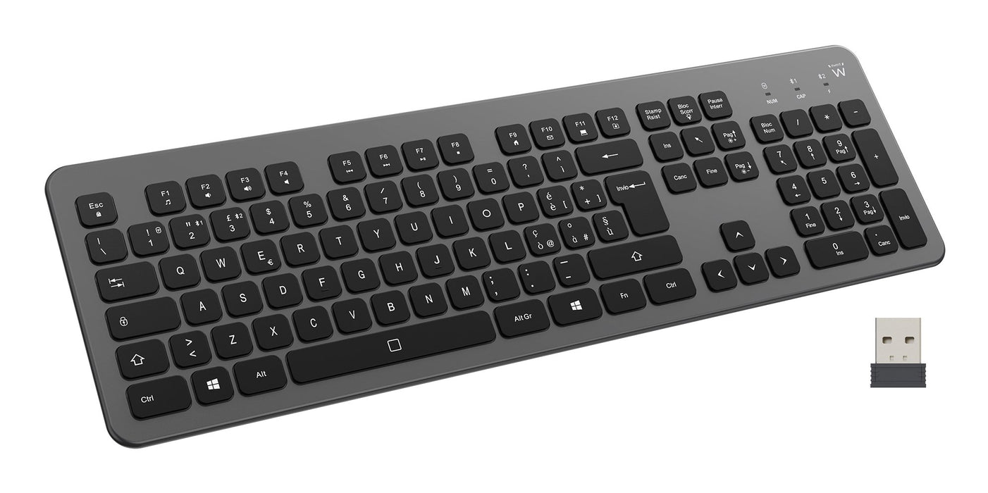EAN 8052101434071 - Ewent EW3296 teclado Universal RF inalámbrica + USB QWERTY Español Negro, Gris imagen 1