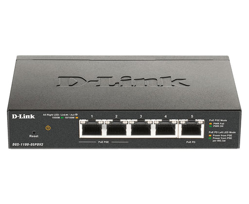EAN 0790069453298 - D-Link DGS-1100-05PDV2 switch Gestionado Gigabit Ethernet (10/100/1000) Energía sobre Ethernet (PoE) Negr imagen 1
