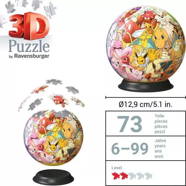 EAN 4005556115952 - Ravensburger 3D Puzzle Ball: Pokémon - Kanto Region Puzle 3D 73 pieza(s) Dibujos imagen 5