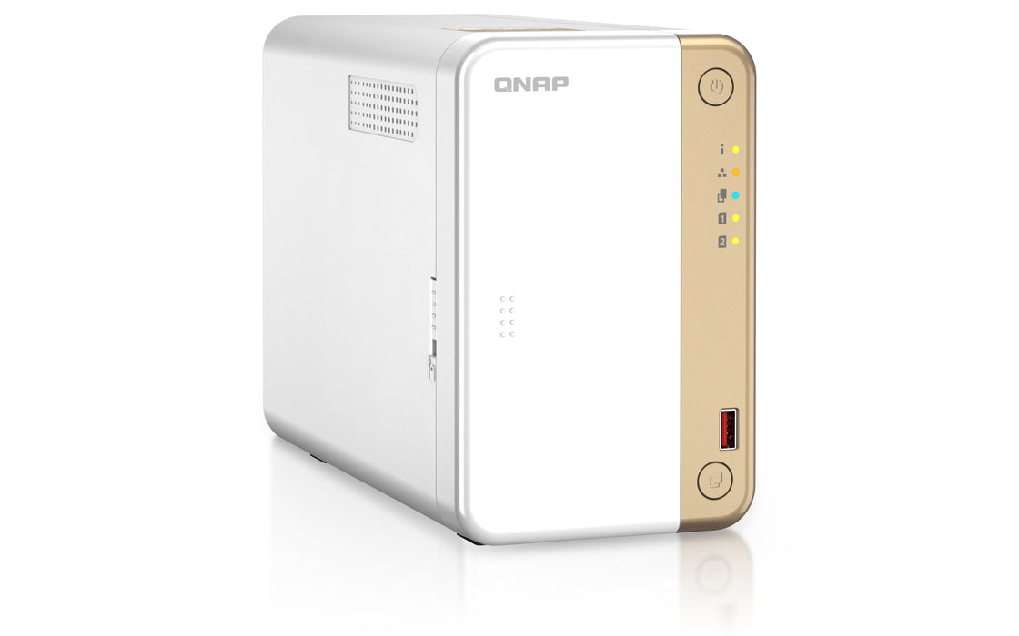 EAN 4711103082294 - QNAP TS-262 NAS Torre Intel® Celeron® N4505 4 GB 0 TB QNAP QTS Oro, Blanco imagen 5