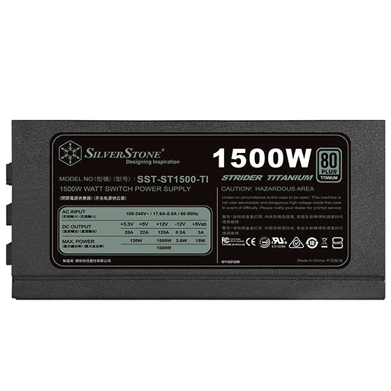 EAN 4710007226308 - Silverstone ST1500-TI unidad de fuente de alimentación 1500 W 20+4 pin ATX ATX Negro imagen 6