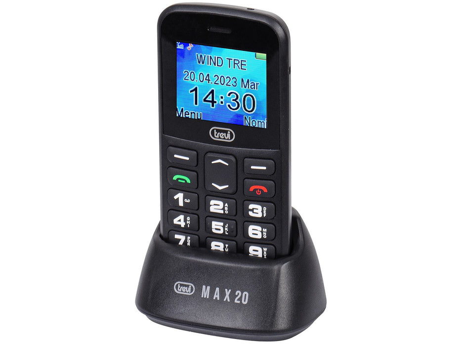 EAN 8011000039381 - Trevi Max 20 4,5 cm (1.77") 160 g Negro Teléfono para personas mayores imagen 5