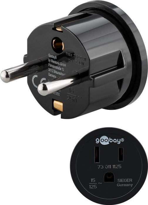 EAN 4040849453502 - Goobay 45350 adaptador de enchufe eléctrico Tipo F Tipo B Negro imagen 1