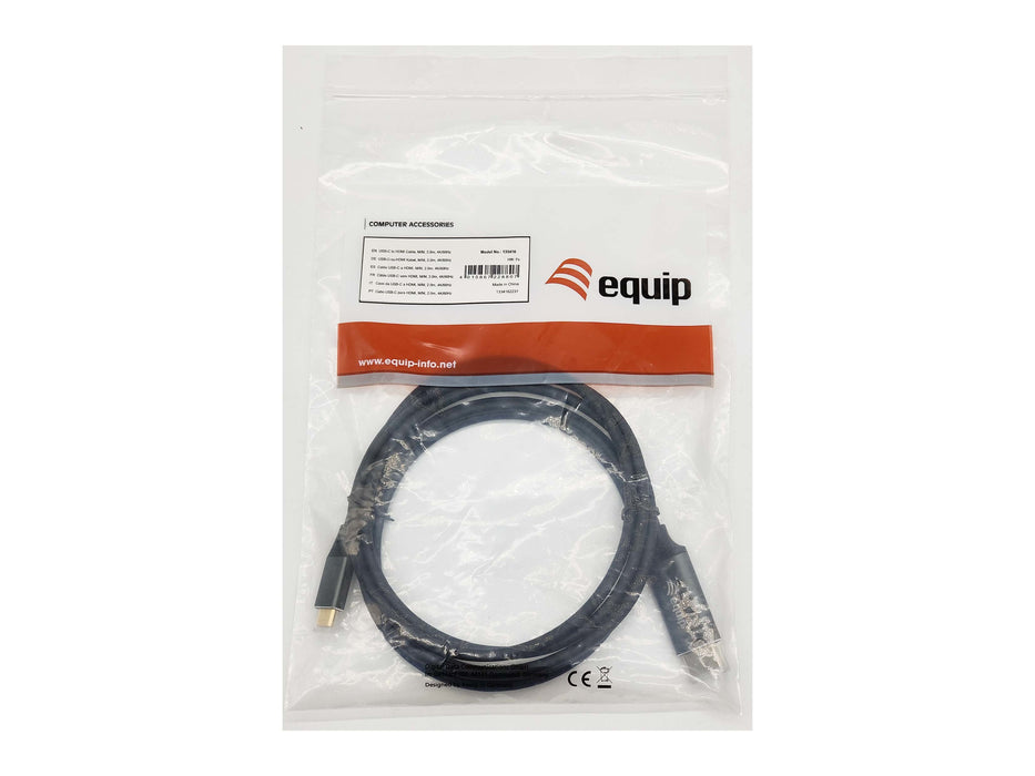 EAN 4015867228807 - Equip 133416 adaptador de cable de vídeo 2 m USB Tipo C HDMI tipo A (Estándar) Gris, Negro imagen 4