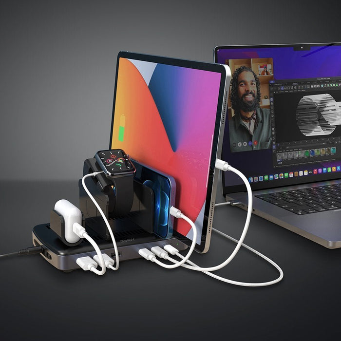 EAN 4002888734363 - Lindy 73436 organizador para estación de carga Independiente Aluminio, Plástico Negro, Gris imagen 4