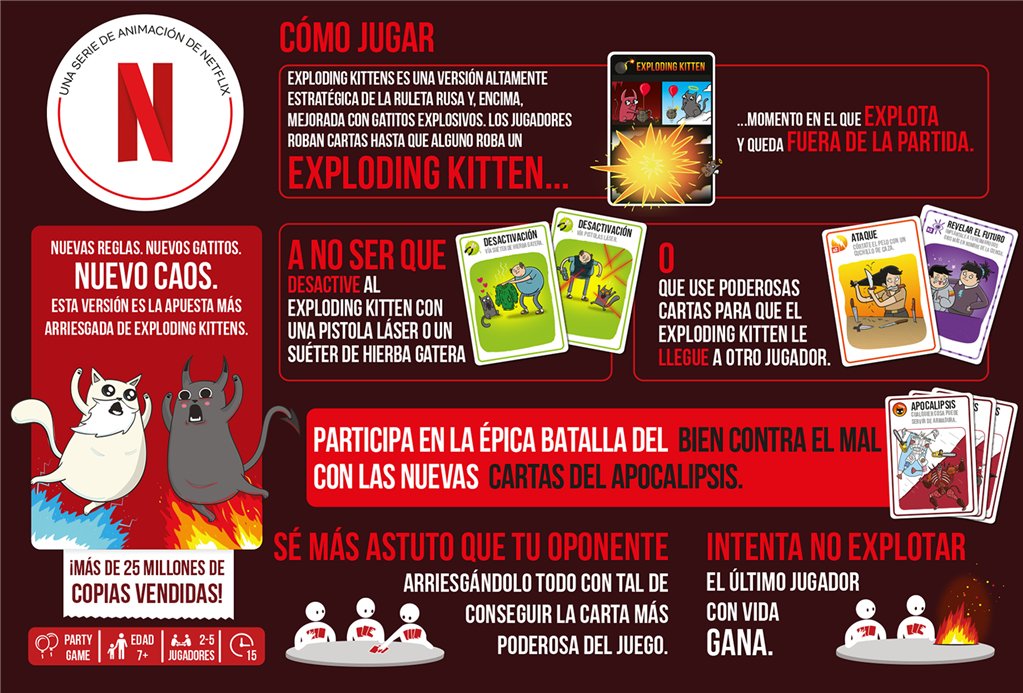 EAN 0810083044699 - Asmodee Exploding Kittens EKIEK12ES juego de tablero Exploding Kittens El bien contra el mal 15 min Juego imagen 4