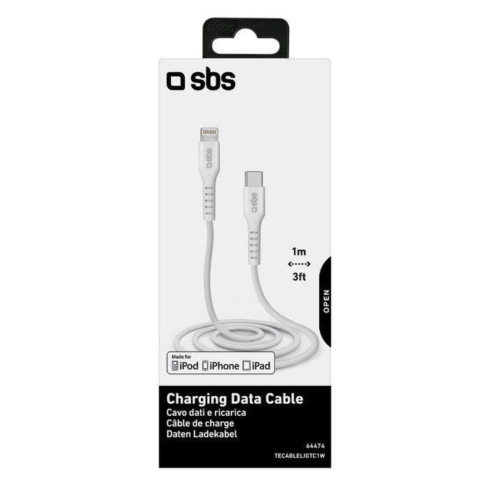 EAN 8018417264474 - SBS TECABLELIGTC1W cable de conector Lightning 1 m Blanco imagen 4