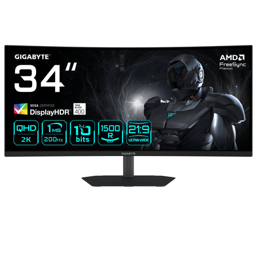 EAN 4719331870294 - GIGABYTE G34WQC2 pantalla para PC 86,4 cm (34") 3440 x 1440 Pixeles UltraWide Quad HD LED Negro imagen 2