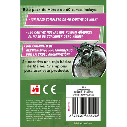 EAN 8435407628458 - Asmodee Hulk 90 min Juego De Cartas imagen 1