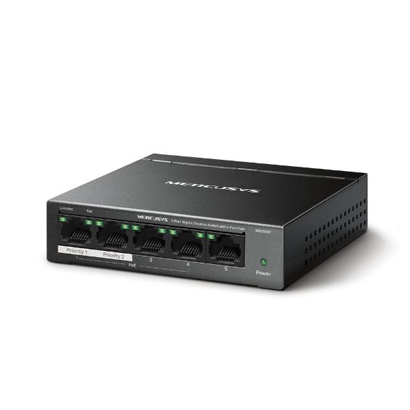 EAN 6957939001186 - Mercusys MS105GP switch Gigabit Ethernet (10/100/1000) Energía sobre Ethernet (PoE) Negro imagen 2