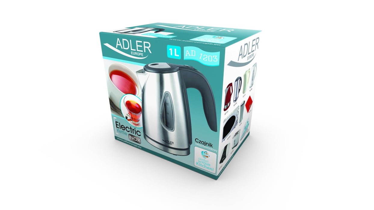 EAN 5907633494495 - Adler AD1203 tetera eléctrica 1 L 1500 W Plata imagen 6