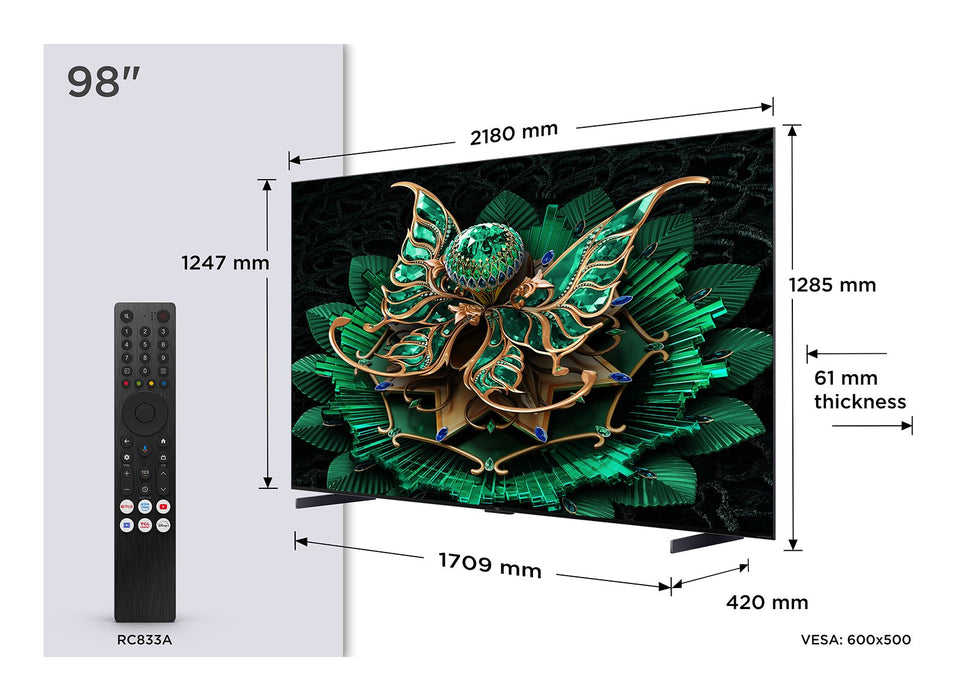 EAN 5901292525705 - TCL 98C7K Televisor 2,49 m (98") 4K Ultra HD Smart TV Wifi Metálico 3000 cd / m² imagen 1