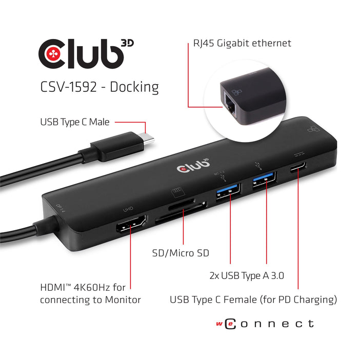 EAN 8719214471477 - CLUB3D CSV-1592 base para portátil y replicador de puertos Acoplamiento USB 3.2 Gen 1 (3.1 Gen 1) Type-C  imagen 5