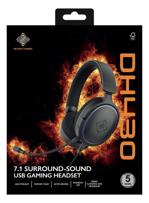 EAN 7333048060808 - Deltaco Gaming GAM-162 auricular y casco Auriculares Alámbrico Diadema Juego USB Type-C / USB Type-A Negr imagen 11