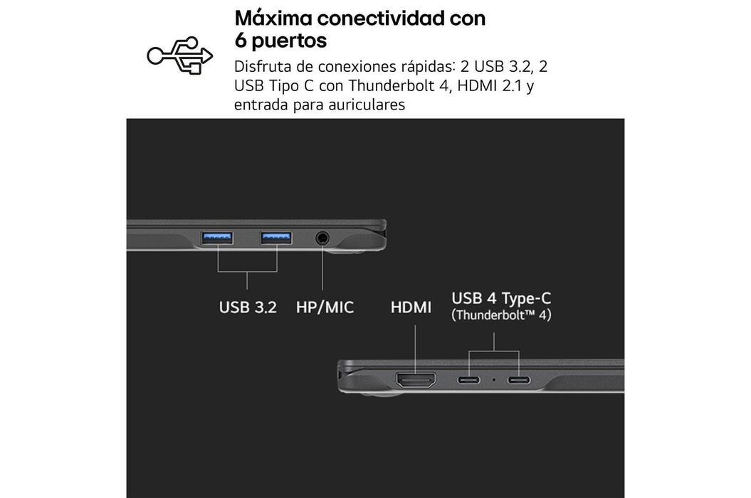 EAN 8806096481356 - LG Gram Pro 16Z90TS-G.AU99B ordenador portatil Copilot+ PC Intel Core Ultra 9 288V Portátil 40,6 cm (16") imagen 10