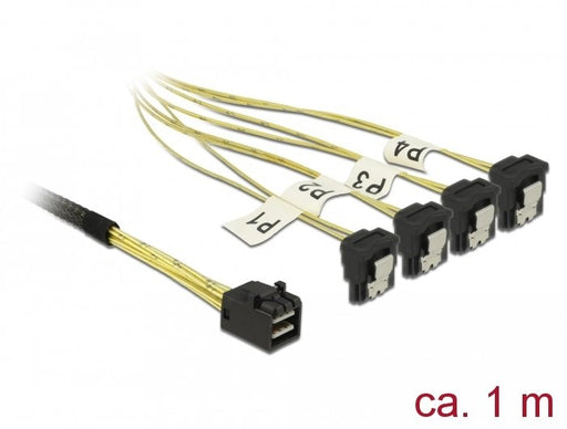 EAN 4043619856855 - DeLOCK 85685 cable SCSI Negro, Amarillo 1 m 1 x Mini SAS HD SFF-8643 4 x SATA 7 pin imagen 2