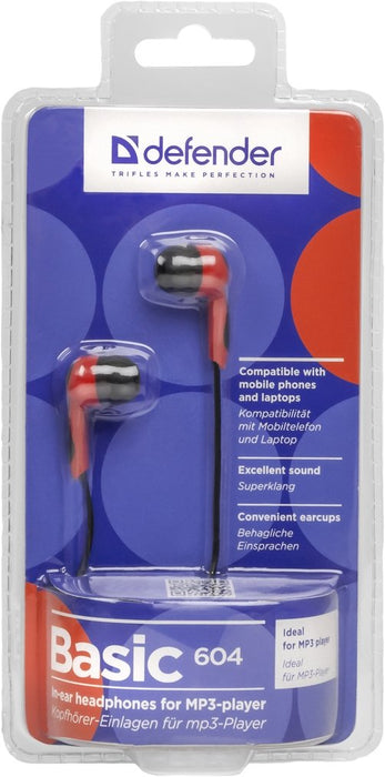 EAN 4714033636056 - Defender Basic-604 Auriculares Alámbrico Dentro de oído Negro, Rojo imagen 3