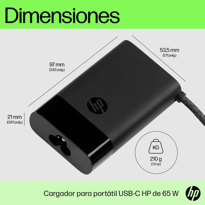 EAN 0196548308255 - HP USB-C 65W Laptop Charger adaptador e inversor de corriente Interior Negro imagen 5
