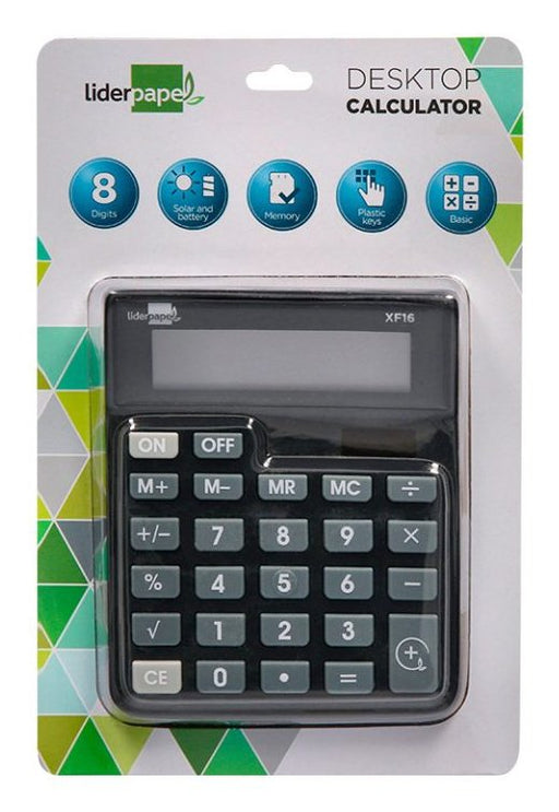 EAN 8423473040755 - Liderpapel XF16 calculadora Escritorio Calculadora básica Negro imagen 2
