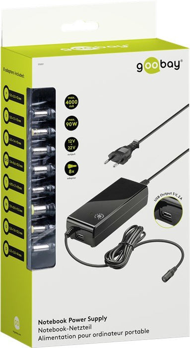 EAN 4040849550010 - Goobay 55001 adaptador e inversor de corriente Interior 90 W Negro imagen 2