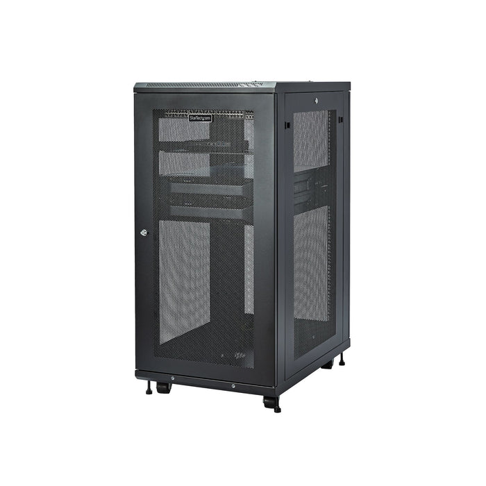 EAN 0065030870214 - StarTech.com RK2433BKM armario rack Rack o bastidor independiente Negro imagen 3