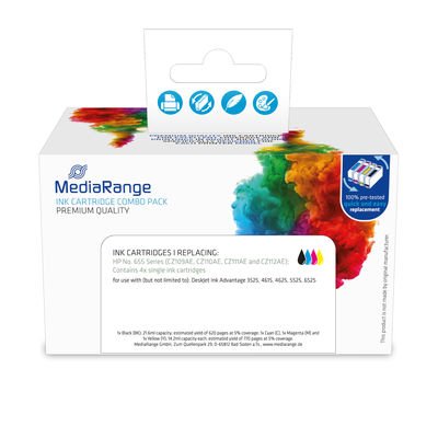 EAN 4260664870630 - MediaRange MRHP655 cartucho de tinta 4 pieza(s) Compatible Negro, Cian, Magenta, Amarillo imagen 1